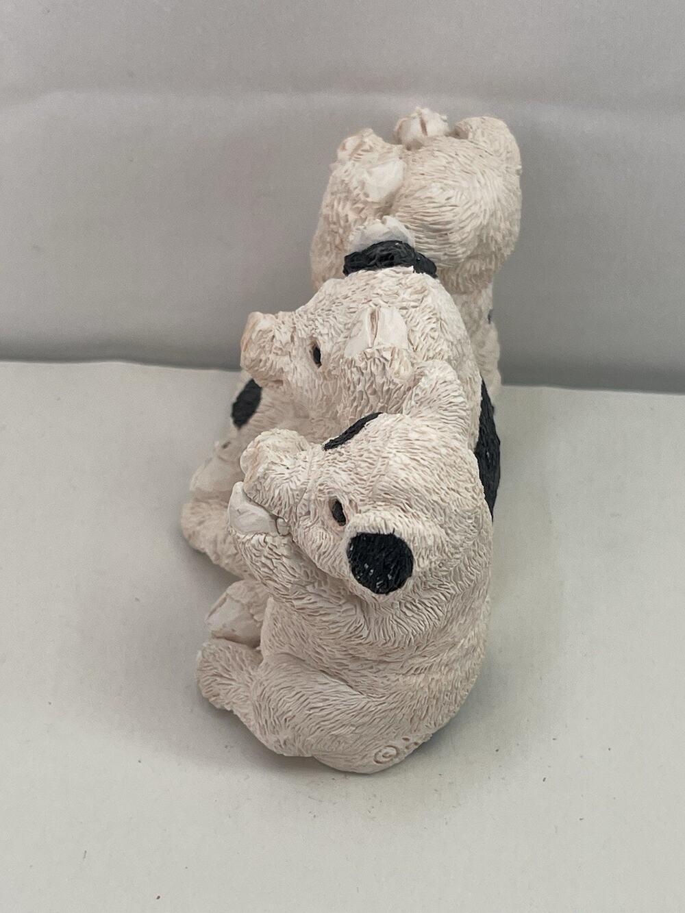 Vintage Stone Critters Three Little Pigs Figurine No Evil SC-491 United Design